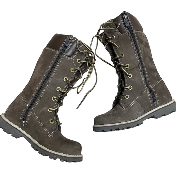 Timberland Leather Long Knee High Combat Moto Winter Boots Size 9.5 Toddler - Picture 6 of 9